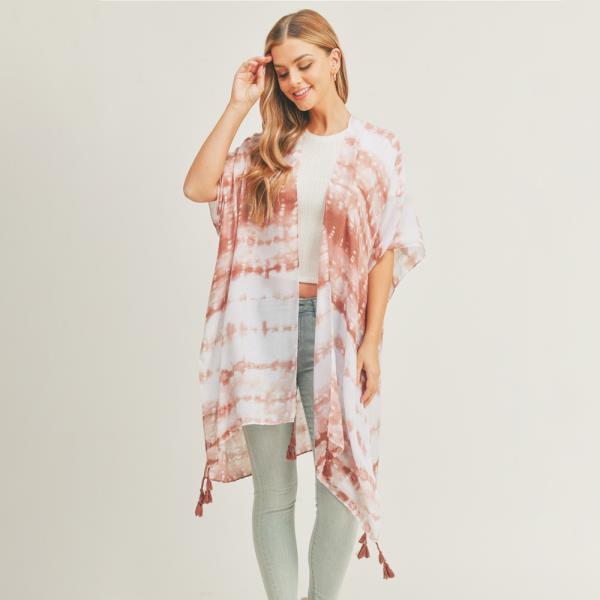 Tie Dye Dash Tassel Kimono