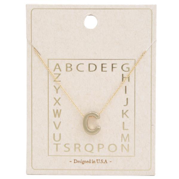 Initial Charm Metal Necklace