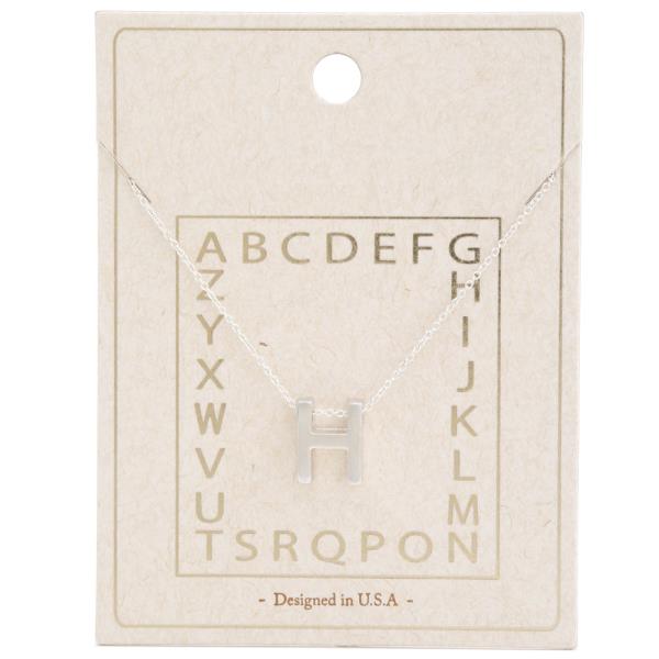 Initial Charm Metal Necklace