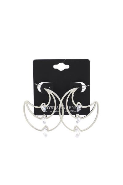 Moon Shape Bead Drop Earring