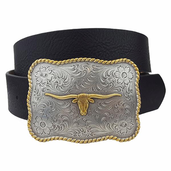 Western Longhorn Buckle Belt