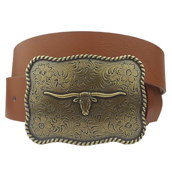 WESTERN LONGHORN BUCKLE BELT