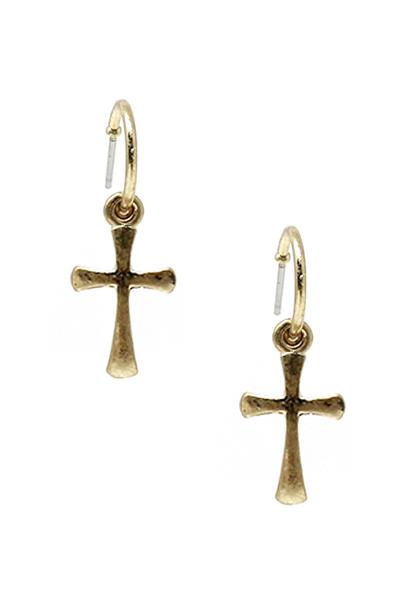 Metal Cross Dangle Earring