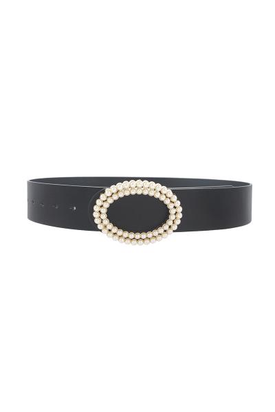 OVAL DOUBLE PEARL BUCKLE BELT