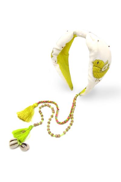 Wide Thread Tassel Embroidery Tale Headband