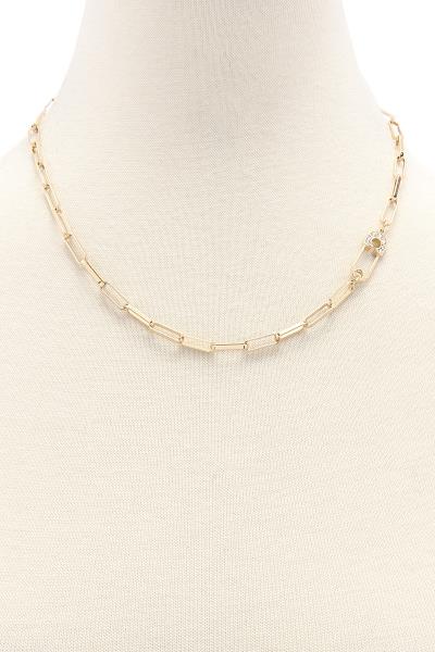 Metal Chain Clothing Pin Necklace