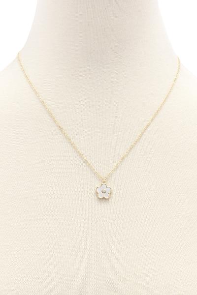 METAL CHAIN FLOWER PENDANT NECKLACE