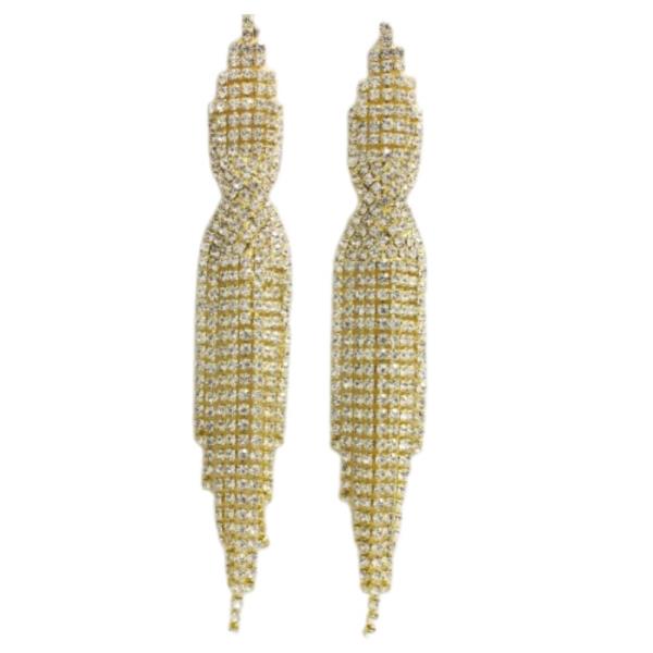 Rhinestone Post Drop Earring