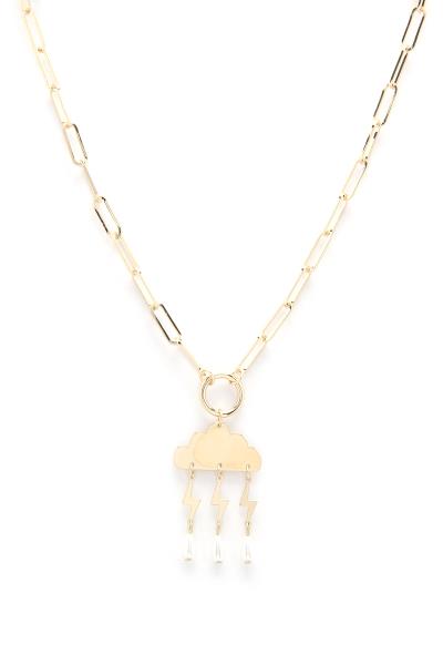 SODAJO Cloud Lighting Bolt Charm Link Necklace