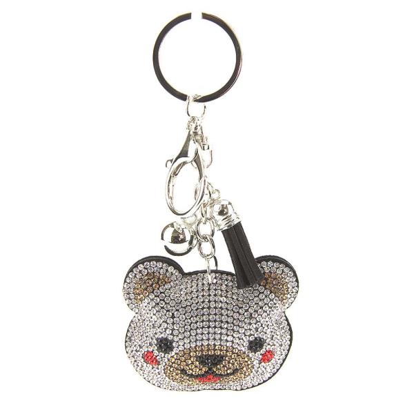 TEDDY BEAR PUFFY BLING KEY CHAIN