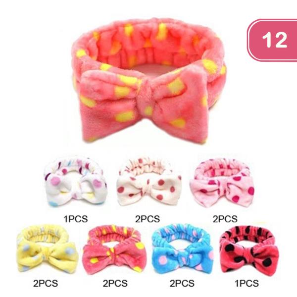 FASHION POLKA DOT SPA HEADBAND (12 UNITS)