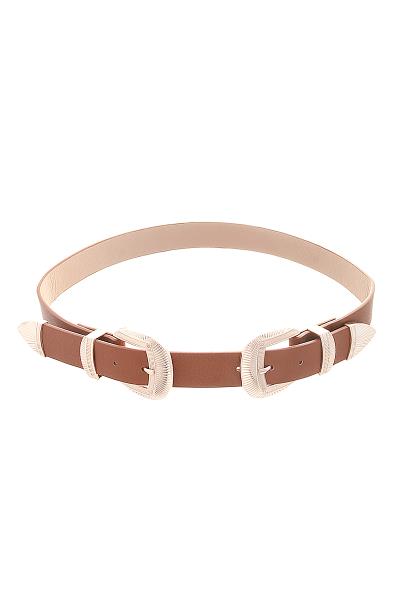DOUBLE SIDED BUCKLE METAL DESIGN BELT