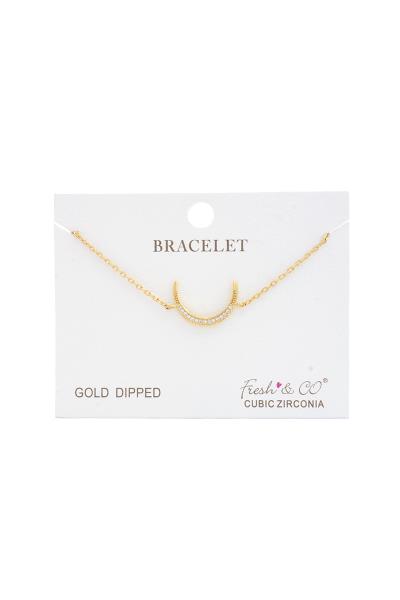 Rhinestone Curve Metal Bracelet