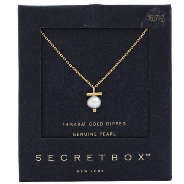 GENUINE PEARL 14K GOLD DIPPED NECKLACE