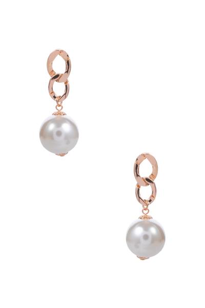 Metal Link Chain Ball Dangle Earring