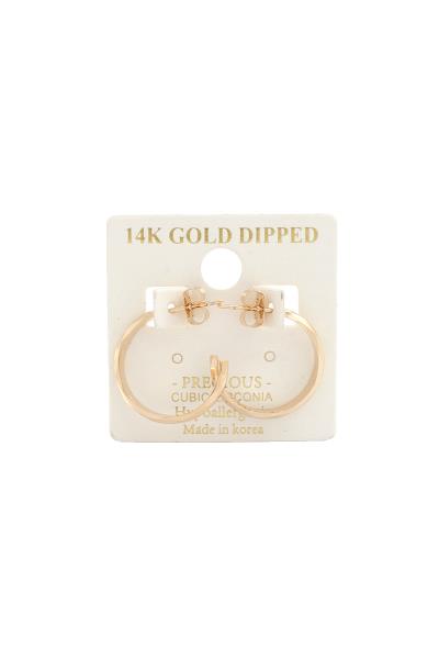 METAL OPEN CIRCLE 14K GOLD DIPPED EARRING
