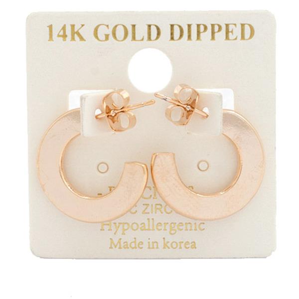 FLAT OPEN CIRCLE 14K GOLD DIPPED EARRING