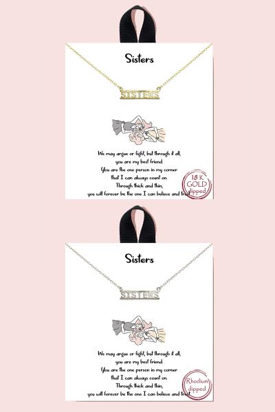 18K GOLD RHODIUM SISTERS NECKLACE
