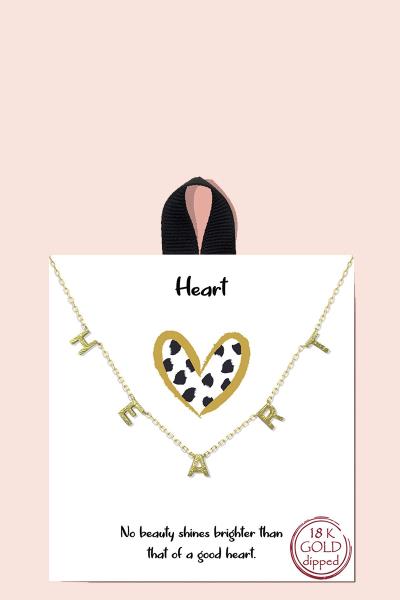18K Gold Rhodium Heart Necklace