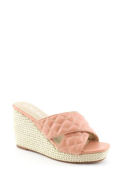 FASHION CROSSED QUILT SLIP ON WEDGE