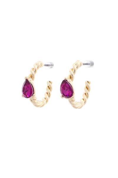 TEARDROP BEAD TWISTED METAL EARRING