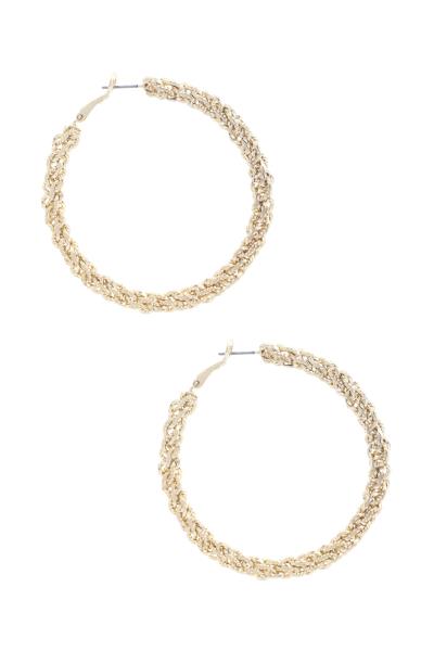 TEXTURED TWISTED METAL HOOP EARRING