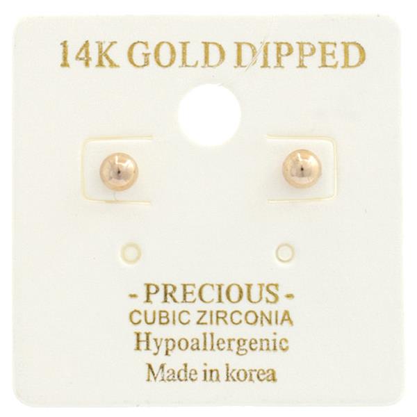 Ball Bead 14K Gold Dipped Earring