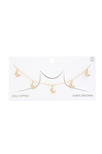 MULTI BUTTERFLY CHARM GOLD DIPPED NECKLACE