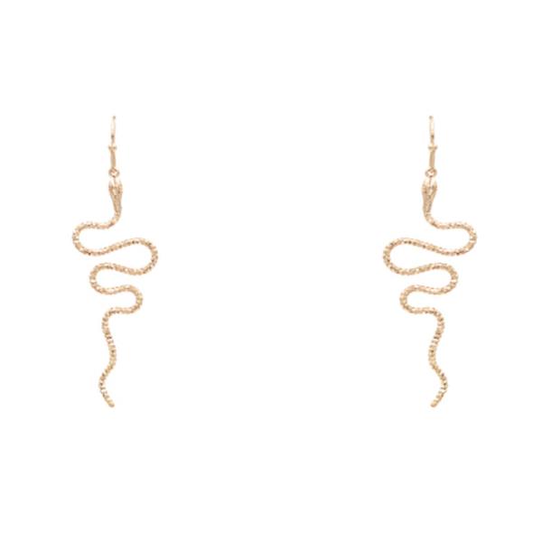 Metal Swirl Snake Dangle Earring