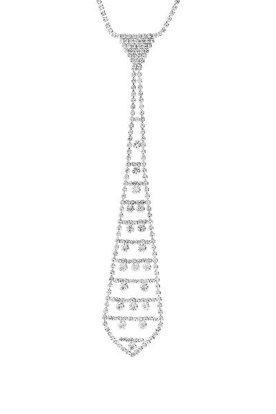 Stylish Rhinestone Tie Design Necklace
