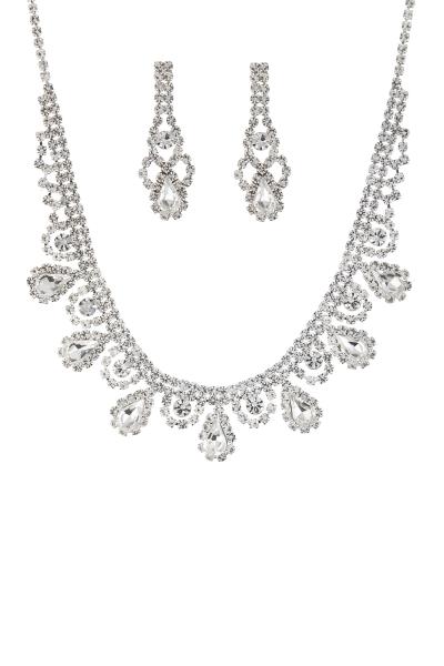 Multi Tear Design Necklace and Earring Set