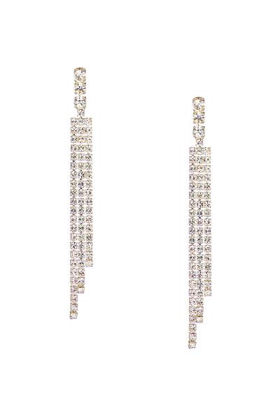 Trendy Rhinestone Triple Strand Dangle Earring