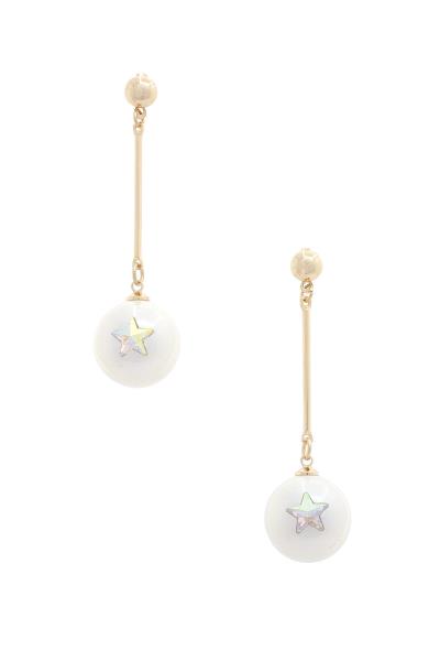 Star Pearl Metal Drop Earring