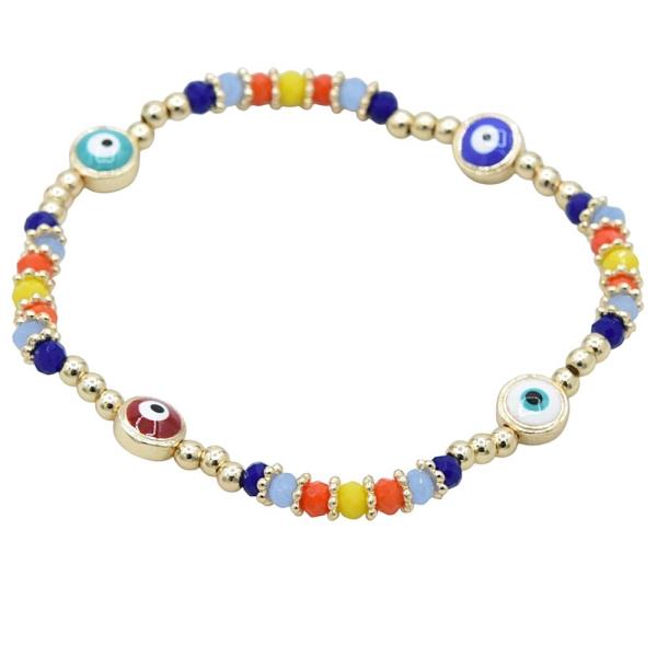 Eye Charm Beaded Bracelet