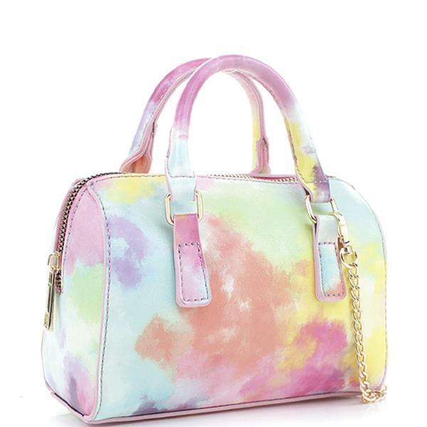 WATER PAINTED LIKE TIE DYE DESIGN MINI DUFFEL BAG