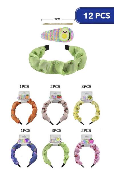 Fruit Headband Hair Pin 3 PC Set (12 Units)