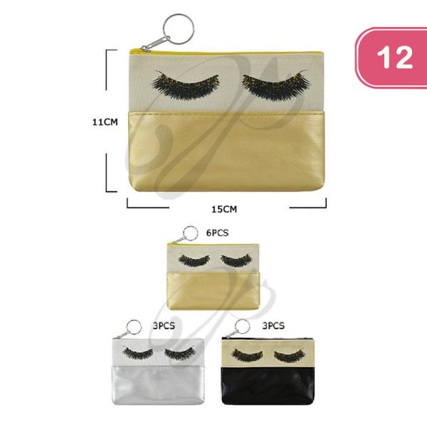 Eyelash Two Tone Pouch (12 Units)