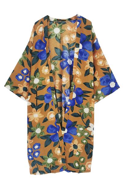 FLORAL LONG KIMONO