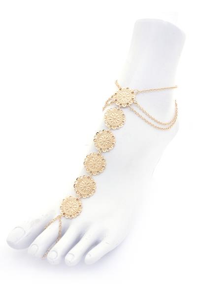 Flower Shape Metal Anklet