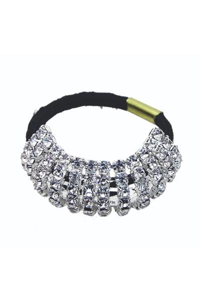 RHINESTONE 8 ROWS HAIR PONY TAIL BAND