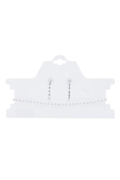 Lined Rhinestone Choker Necklace