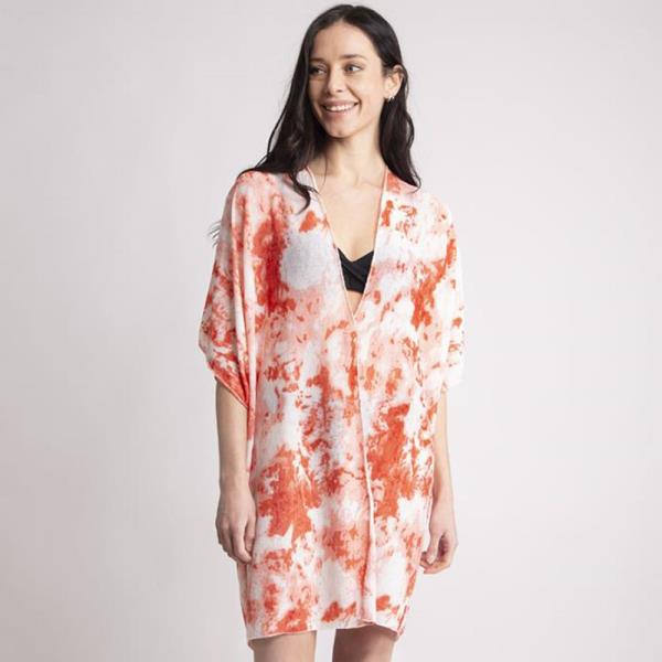 TIE-DYED COVER-UP / KIMONO WITH SIDE SLITS