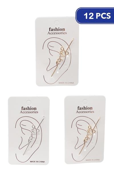 Metal Love Ear Cuff (12 Units)