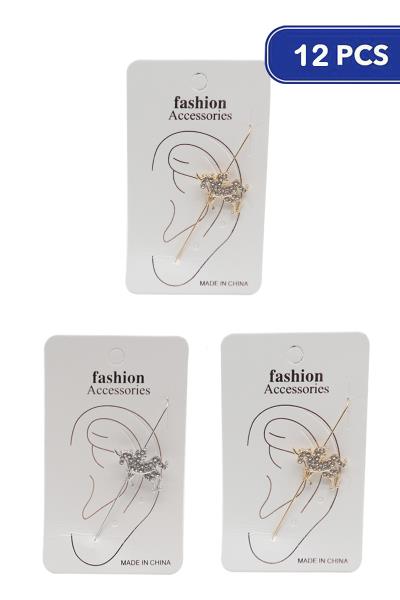 Rhinestone Metal Ear Cuff (12 Units)