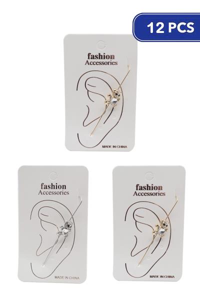 Rhinestone Metal Ear Cuff (12 Units)