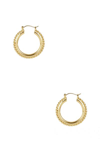 METAL ROPE ROUND CHAIN HOOP EARRING