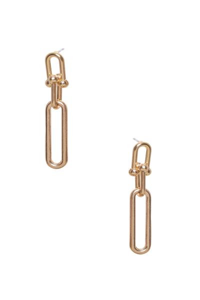 METAL U LINK CHAIN DROP EARRING