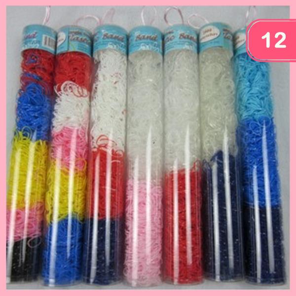 Color Mix Rubber Hair Tie Set (12 Units)
