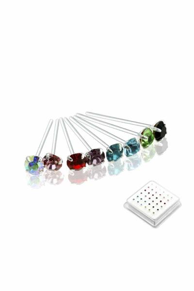 1 5 Sterling Silver Nose Stud Straight Tip 36 Pc