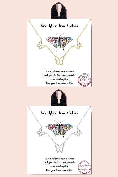 18K GOLD RHODIUM DIPPED FIND YOUR TRUE COLORS NECKLACE